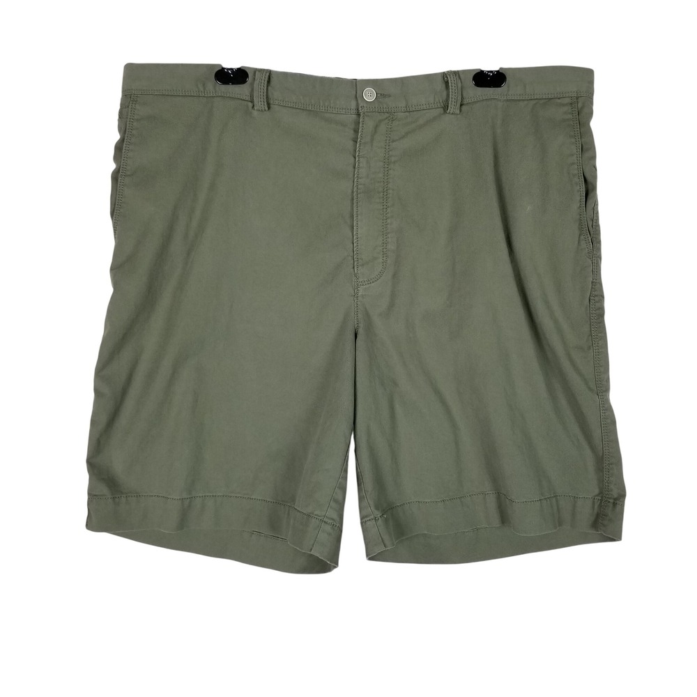 Tommy Bahama Chino Shorts Mens 42 Olive Green Stretch Tencel Blend Flat Front